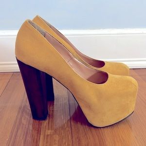 Primadonna yellow pump with plateau size 39 eu, 8,5 us